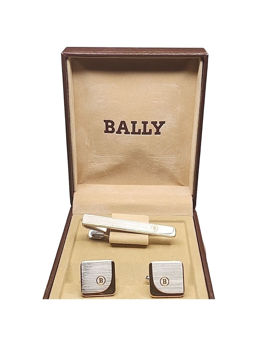 BALLY CUFFLINKS Set GOLD/SILVER TONE made in Germany